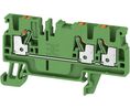 Terminal Block, Clamp, 3 Poles, 800V, 24A, 2.5mm², Green